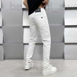 Men's Jeans designer Thin white jeans for men, high-end slim fit straight leg pants spring/summer casual and versatile men ZG1B