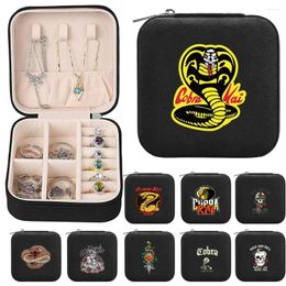 Cosmetic Bags Travel PU Leather Waterproof Jewelry Storage Box Cobra Pattern Series Device Necklace Ring Earrings Display Jewel Boxes