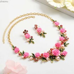 Earrings Necklace The Best Ladies 3 Elegant and Luxury Flower Necklace and Earring Set is the Perfect Choice for Party and Banquet Palace Styles XW