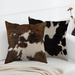 Pillow Cowhide Animal Black White And Brown Throw Covers For Chair Bedroom Living Room Sofa Couch Bed Outdoor