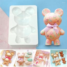 Baking Moulds Large Size 3D Surprise Bear Breakable Chocolate Silicone Mould DIY Creative Mousse Cake Mould For Decorating Tools Bakeware