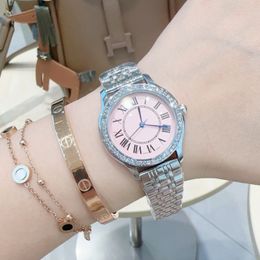 Womens watches Quartz Movement 33mm three-pin watch head Layer Bow buckle Stainless steel strap Sparkle Diamond Circle Classic Ca's elegant women's watch