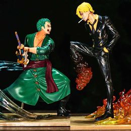 Action Toy Figures 13-16Cm One Piece Anime Figure Sanji Roronoa Zoro Battle PVC Action Figure One Piece Statue Collectible Model Doll Kids Gift Toy Y240514