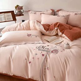 A-class Light Luxury Long Staple Cotton Four Piece Set All Duvet Cover Pure Naked Sleeping Bed Sheet Bedsheet Bedding