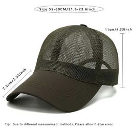 Ball Caps Unisex Mesh Baseball Hat Summer Breathable Big Brim Sun Hat Outdoor Sports Hiking Fishing Soft Top Hat Solid Color Truck Hat