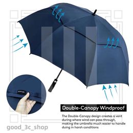 Luxury Umbrellas ZOMAKE Golf Umbrella 68 Inch Double Canopy Vented Windproof Waterproof Automatic Open Stick Umbrellas for Men and Women 497