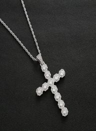 Large Cuban Pendant Necklace With Chain Gold Silver Cubic Zircon Men Women Hip hop Rock Jewelry7095288