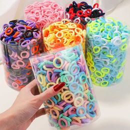 Hair Accessories 20/50/100 pieces of Colourful basic nylon earrings suitable for girls ponytails grab screws rubber bands and childrens hair accessories d240513