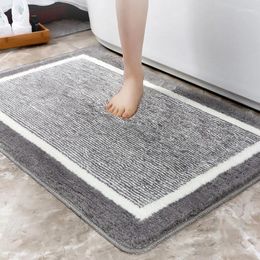 Bath Mats Fashion Solid Color Bathroom Shower Room Absorbent Non-slip Household Entrance Bedroom Entry Door Thick Toilet Carpet