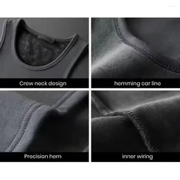 Men's Tank Tops Top Ultra-thick Fleece Lined Vest Windproof Warm Thermal Base Layer Undershirt For Men Solid Colour Underwear