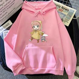 Men's Hoodies Sweatshirts Anya Forger Kawaii Cartoon Plus Size Hoodie Japan Anime Women Sweatshirts Harajuku Female Casual Long Slve Strtwear Clothing T240510
