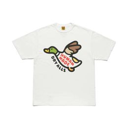 Top HUMAN MADE 2024 New Fashion Mens Designer T Shirt Love Cartoon Cute Harajuku Flying Duck Dog Pig Slub Cotton Short Sleeved T-Shirts Men Women 743