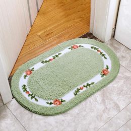 Carpets Pastoral Style Floor Mat Non-slip Microfiber Bathroom Rug Home Entrance Door Doormat Bedside Soft Bath Carpet