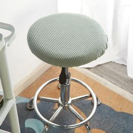 Chair Covers Round Stool Cover Elastic Seat Slipcover Washable Case Removable Polar Fleece Cushions Protector
