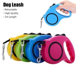 Dog Collars Rotating Buckle Lead Extendable 5M Walking Pet Leads Rope Training Leash Accessories
