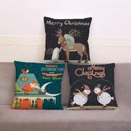 Pillow Merry Christmas Bear Cover Beige Plush Pillowcase 45 45cm Throw Pillows Covers Sofa Home Decor Animal Case