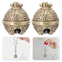 Party Supplies 2 Pcs Pattern Bell Metal Pendants Wall Clock Accessories Key Ring Chain Charms During