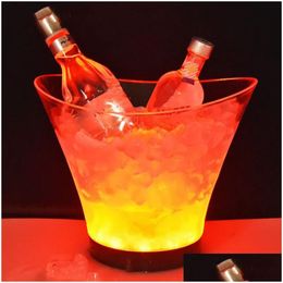 Ice Buckets And Coolers 6.5L Waterproof Abs Led Bucket 7 Color Champagne Bowl Ktv Bars Nightclubs Light Up Beer Night Party Drop Del Dhyqg