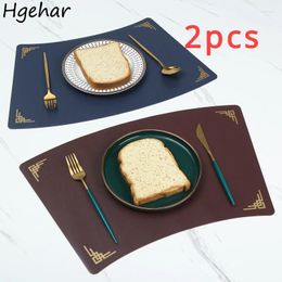 Table Mats PU Dish Placemat Vintage Water-proof Oil-proof Household Kitchen Bowl Cup Tableware Non-slip Pad Durable Decorative