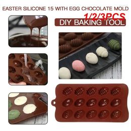 Baking Moulds 1/2/3PCS Holes Easter Eggs Chocolate Moulds Silicone Cake Bakeware Handmade Dish Party Supplies Kitchen