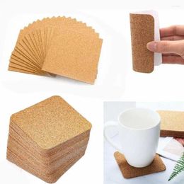 Table Mats With Back Glue Square Cork Mat 40pc Non-slip School And Home For Reaching The Effect Of Resist Temperature