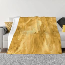 Blankets Marbling Marbled Marble Pattern Blanket Flannel Spring Autumn Magnolia - Yellow Warm Throws For Winter Bedding