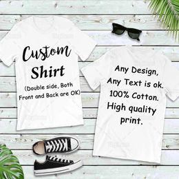 Women's T Shirts Cotton Custom Shirt Both Side Print Personalised Customised Design For You Top Tees