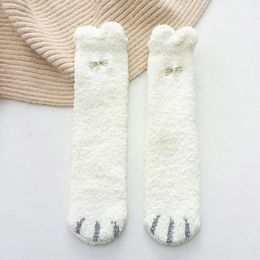 Women Socks Animal Thickening Warm Velvet Coral Winter Autumn 1Pair Women's For Flat Feet Low Cut No Show