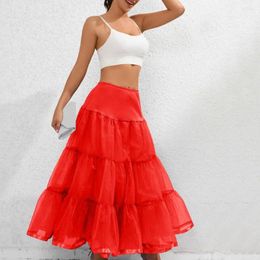 Skirts Bustle Wedding Skirt Elegant Sheer Mesh Maxi For Weddings Parties Pos High Waist Elastic Design Flattering