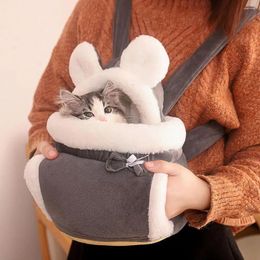 Cat Carriers Pet Bag Cute Carry Dog Back Plush Travel Chest Backpack Breathable Sleeping Animal Transport Ba I0g0