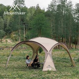 Tents and Shelters Mounthiker 8-10 Outdoor Camping Fibreglass Dome Windshield Tent Light Luxury Round Top Large Raincoat TentQ240511