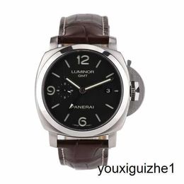 Luxury Wrist Watch Panerai Men's LUMINOR 1950 Series 44mm Diameter Automatic Mechanical Calendar Display Watch PAM00320 Steel Date Display Dual Time Zone