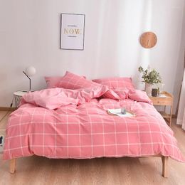 Bedding Sets Pure And Fresh Candy Colour Set Cotton Soft 4 Pieces Linen Pillowcase Down Comforter Cover Luxury