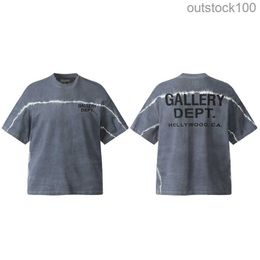 Original 1:1 Brand Designer Galery Dapt t Shirt Tie Dyeing Hanging Dyeing Loose American Fashion Brand Mens Breathable Short Sleeved Round Neck Solid Colour T-shirt