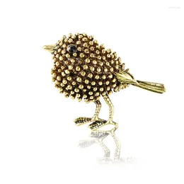 Brooches Vintage Sparrow Alloy Bird Animal Lapel Pins Brooch Luxury Designer For Women Clothing Suit Party Office Accessories
