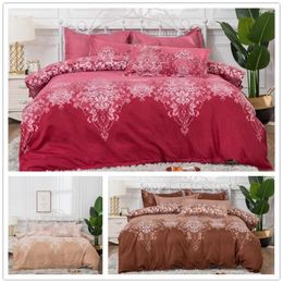 Bedding Sets 2024 Pattern Printing 2/3 Pcs Duvet Cover Set 1 Quilt 1/2 Pillow Cases Single Twin Double Full