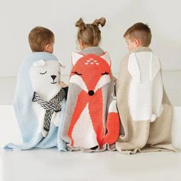 Blankets 80x110cm Baby Muslin Blanket Children's Knitted Mat Acrylic Swaddle Wrap Cloth Bath Towel Gauze Infant Bedding