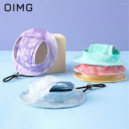 Dog Apparel OIMG Pet Cute Open Ear Hat Anti Falling Adjustable Basin Sun Protection Shading Small Dogs Cotton Princess