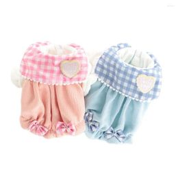 Dog Apparel Dogs And Cats Winter Dress Tutu Large Plaid Collar Design Female Pet Puppy Warm Coat Outfit