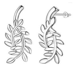 Stud Earrings Gorgeous Design ES-AE445 Silver Plated Fine Jewellery Wholesale Charms Fashion Around The Leaves