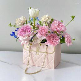 Gift Wrap Portable Flower Box Rose Packaging Bag Birthday Party Wedding Valentine's Day Bags Storage Paper Basket