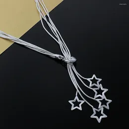 Chains Korean Version Tassel Exquisite And Trendy 925 Silver Plated Tai Chi Hanging Star Pendant Necklace As A Gift For Girls