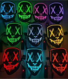 Halloween Mask LED Light Up Funny Masks The Purge Election Year Great Festival Cosplay Costume Supplies Party Mask1018685
