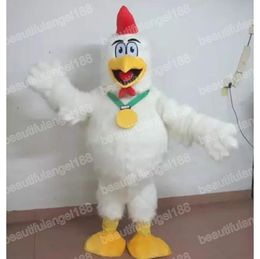 2024 High Quality White Chicken Mascot Costume halloween Carnival Unisex Adults Outfit fancy costume Cartoon theme fancy dress for Men Women