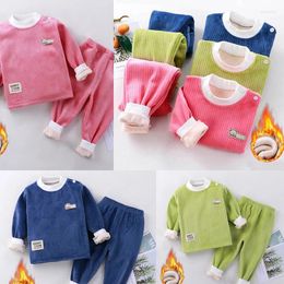 Clothing Sets Children's Warm Tops Padded And Thickened Pants Two-Piece Corduroy Underwear Set Of Fall Winter Baby Home Wear