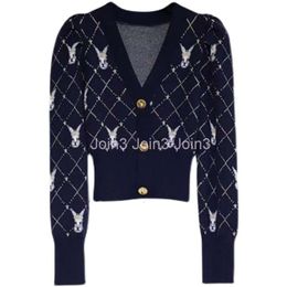 Cabbits fofos e fofos femininos Jacquard Weave Pattern Sweaters Basta