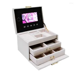 Gift Wrap Promotional Luxury Jewellery Storage Box With LCD 4.3 Inch Video Screen For Birthday Wedding Anniversary