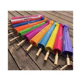 Party Favour Adts Chinese Handmade Fabric Umbrella Fashion Travel Candy Colour Oriental Parasol Umbrellas Wedding Tools Accessories Rra Dhrkm