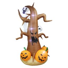 26 pés de altura personalizada 2.4/3/4/5m pendurada fantasma inflável Modelo de árvore morta de abóbora Halloween decoração ao ar livre com luz LED