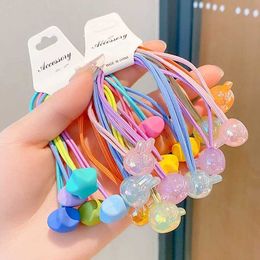 Hair Accessories 5 pieces/set of candy Coloured elastic woven wire harness headbands Kawaii rubber headbands for children girls and childrens accessories d240514